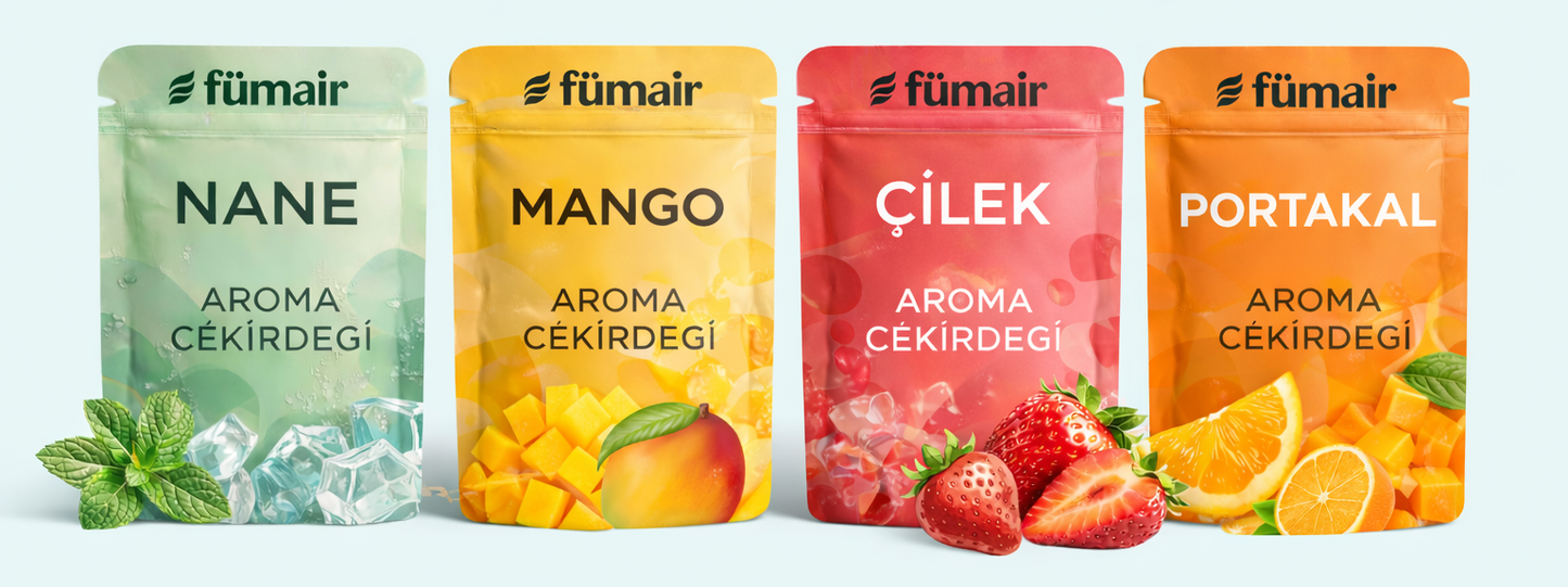 Bitkisel Meyve Aromaları + 4 Adet Nane, Portakal, Çilek, Mango